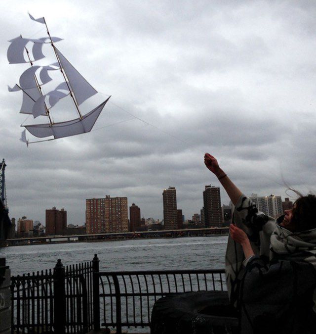 Adorable NYC-made KiteOkay this one doesn't represent NYC visually, but it is made in NYC and it is HASHTAG WHIMSICAL. Also it looks great floating above our waterways. "Each kite comes with signature Baltic birch kite handle, wrapped with braided dacron flying line and made in NYC."